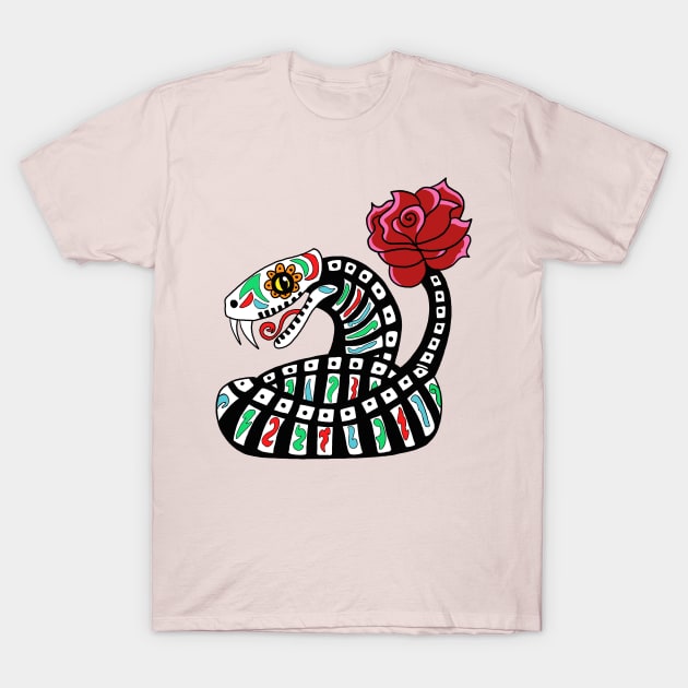 Dia de los Muertos Snake T-Shirt by SNK Kreatures